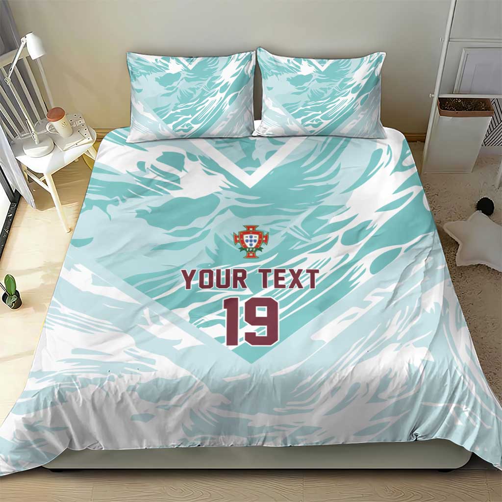 Custom World Football 2026 Portugal Bedding Set Luso Spirit Football Force