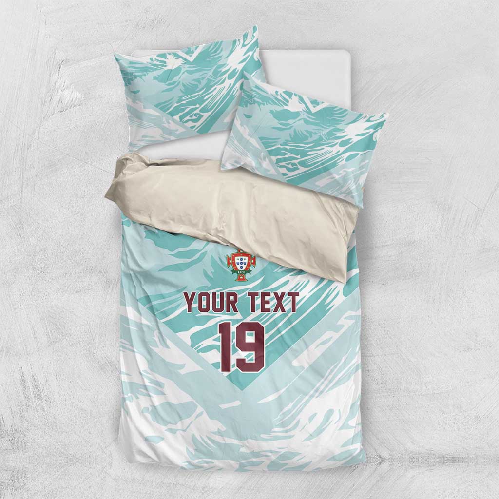 Custom World Football 2026 Portugal Bedding Set Luso Spirit Football Force