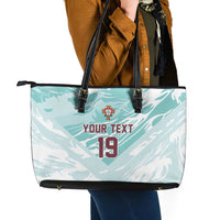 Custom World Football 2026 Portugal Leather Tote Bag Luso Spirit Football Force
