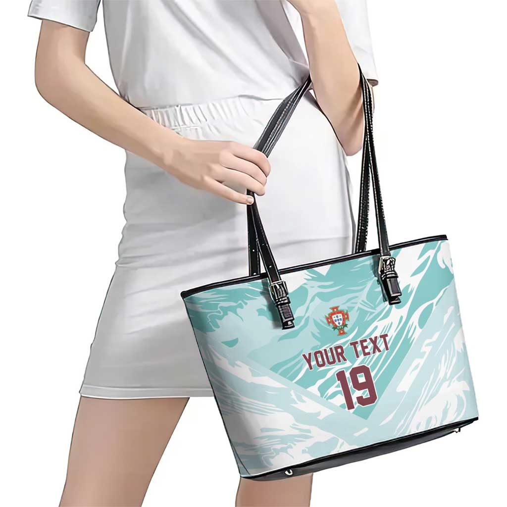Custom World Football 2026 Portugal Leather Tote Bag Luso Spirit Football Force