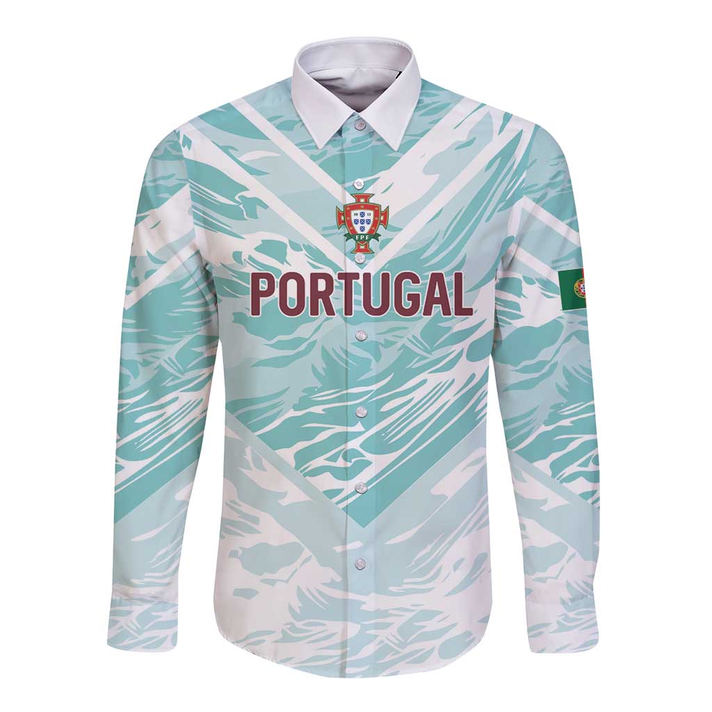 Custom World Football 2026 Portugal Long Sleeve Button Shirt Luso Spirit Football Force