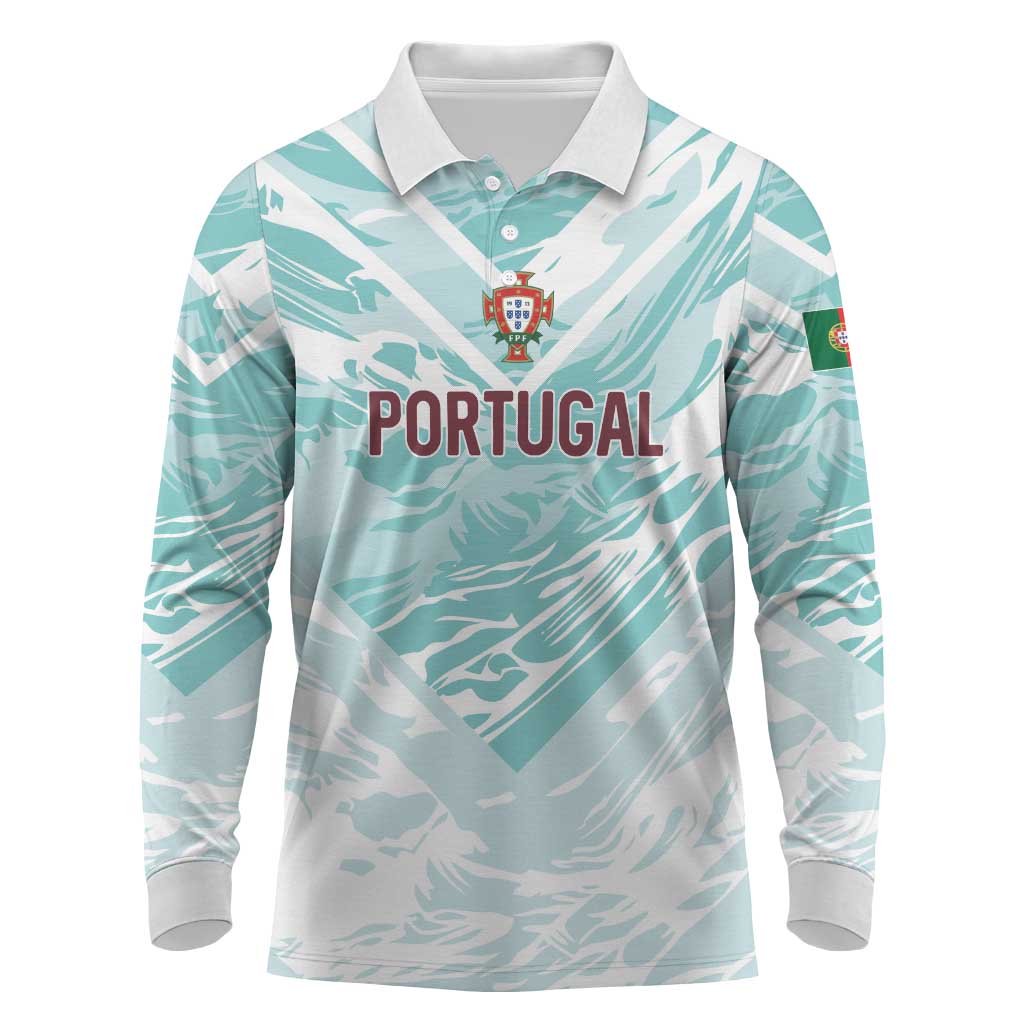 Custom World Football 2026 Portugal Long Sleeve Polo Shirt Luso Spirit Football Force