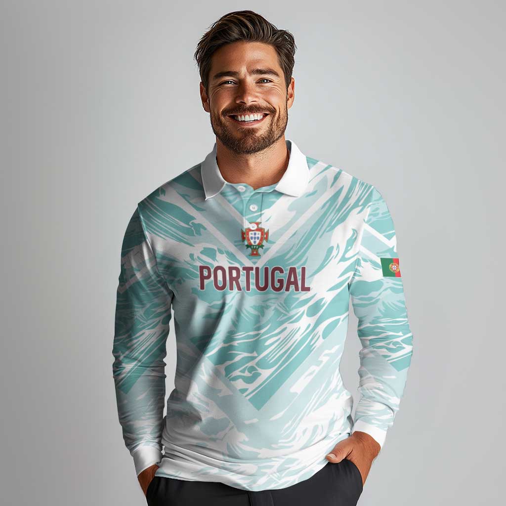 Custom World Football 2026 Portugal Long Sleeve Polo Shirt Luso Spirit Football Force