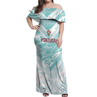 Custom World Football 2026 Portugal Off Shoulder Maxi Dress Luso Spirit Football Force