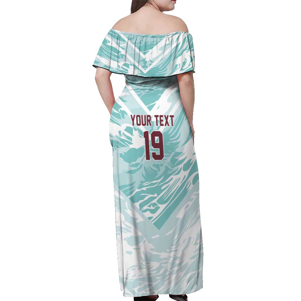 Custom World Football 2026 Portugal Off Shoulder Maxi Dress Luso Spirit Football Force