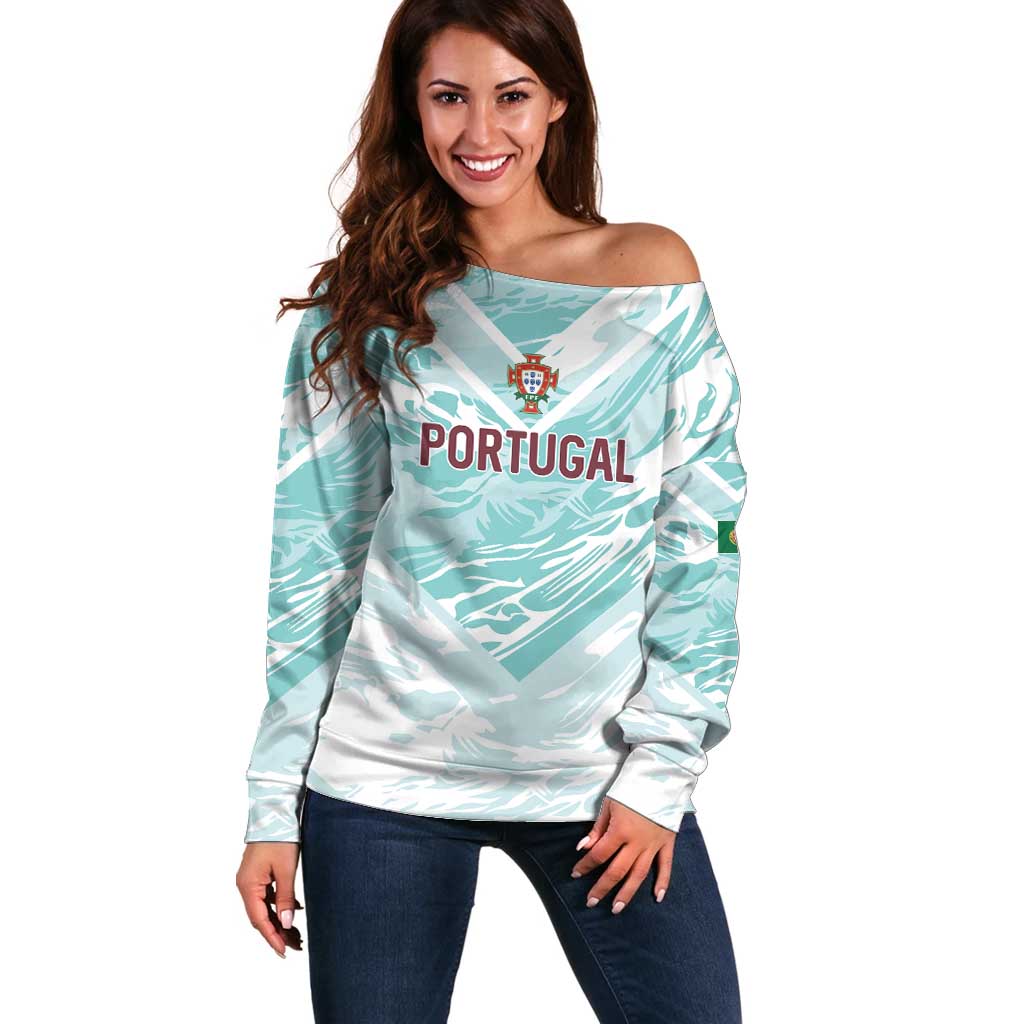 Custom World Football 2026 Portugal Off Shoulder Sweater Luso Spirit Football Force