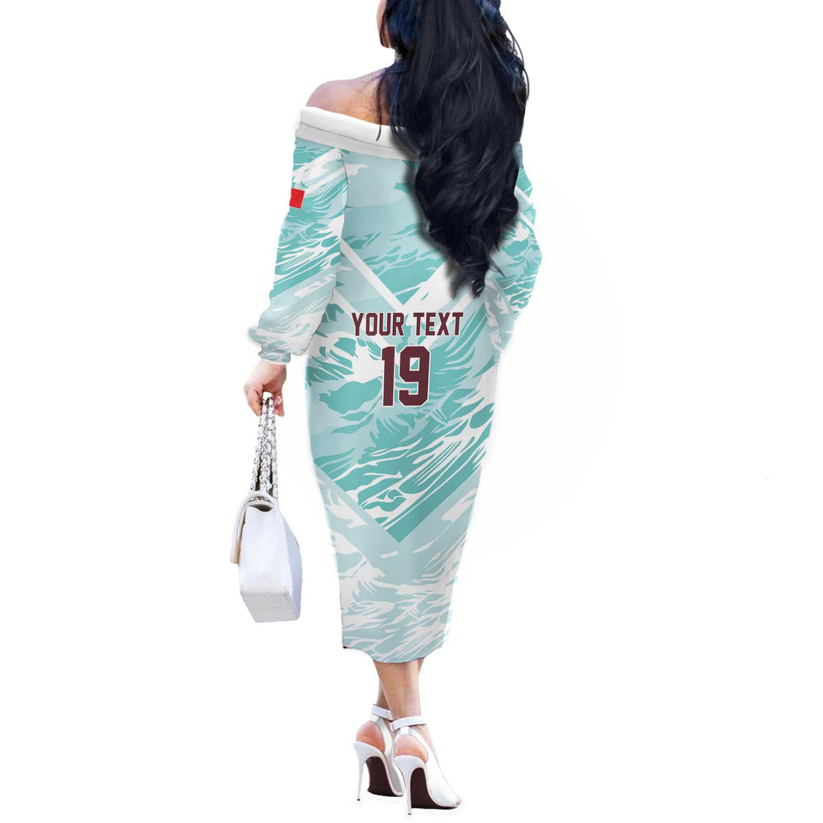 Custom World Football 2026 Portugal Off The Shoulder Long Sleeve Dress Luso Spirit Football Force