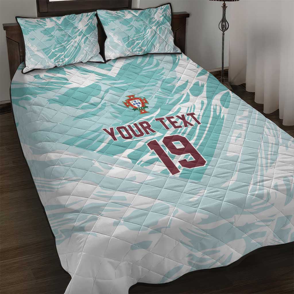 Custom World Football 2026 Portugal Quilt Bed Set Luso Spirit Football Force