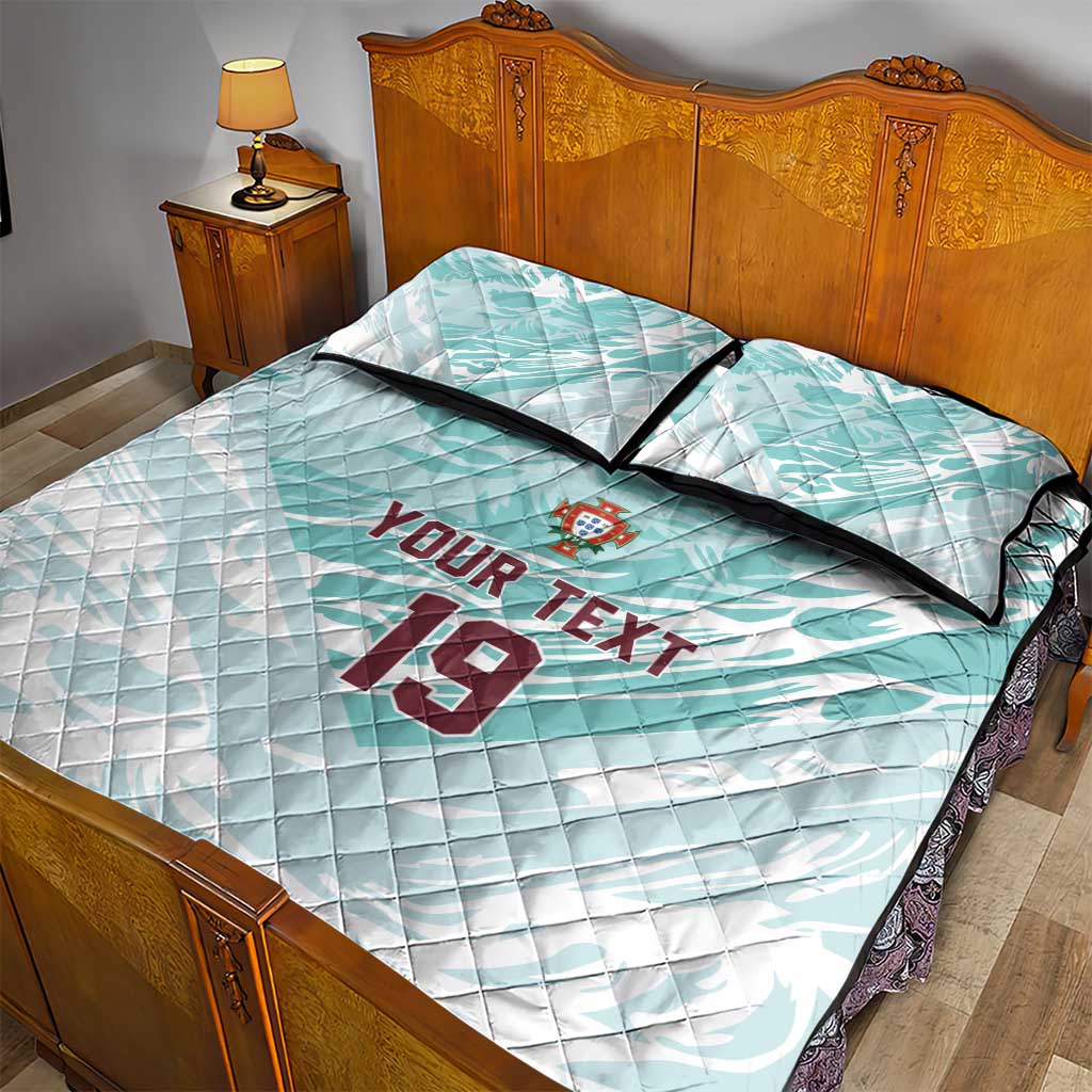 Custom World Football 2026 Portugal Quilt Bed Set Luso Spirit Football Force