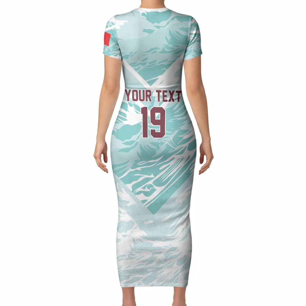 Custom World Football 2026 Portugal Short Sleeve Bodycon Dress Luso Spirit Football Force LT19