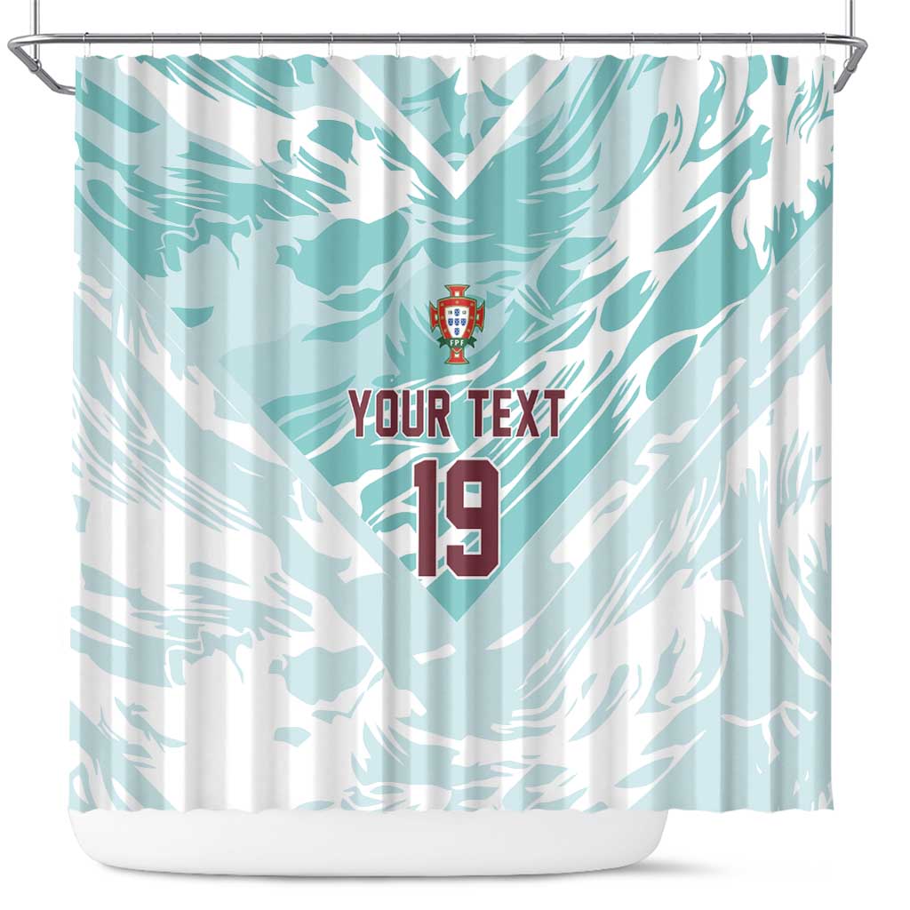 Custom World Football 2026 Portugal Shower Curtain Luso Spirit Football Force