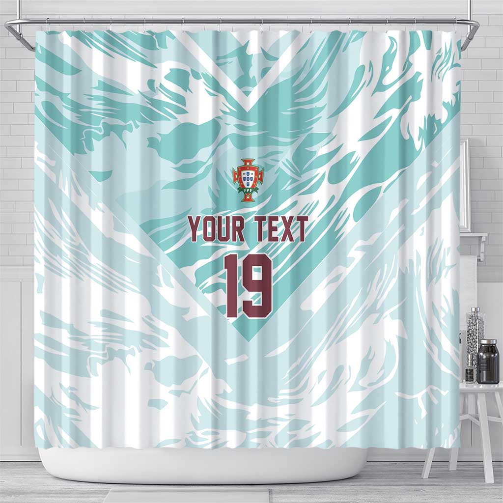 Custom World Football 2026 Portugal Shower Curtain Luso Spirit Football Force