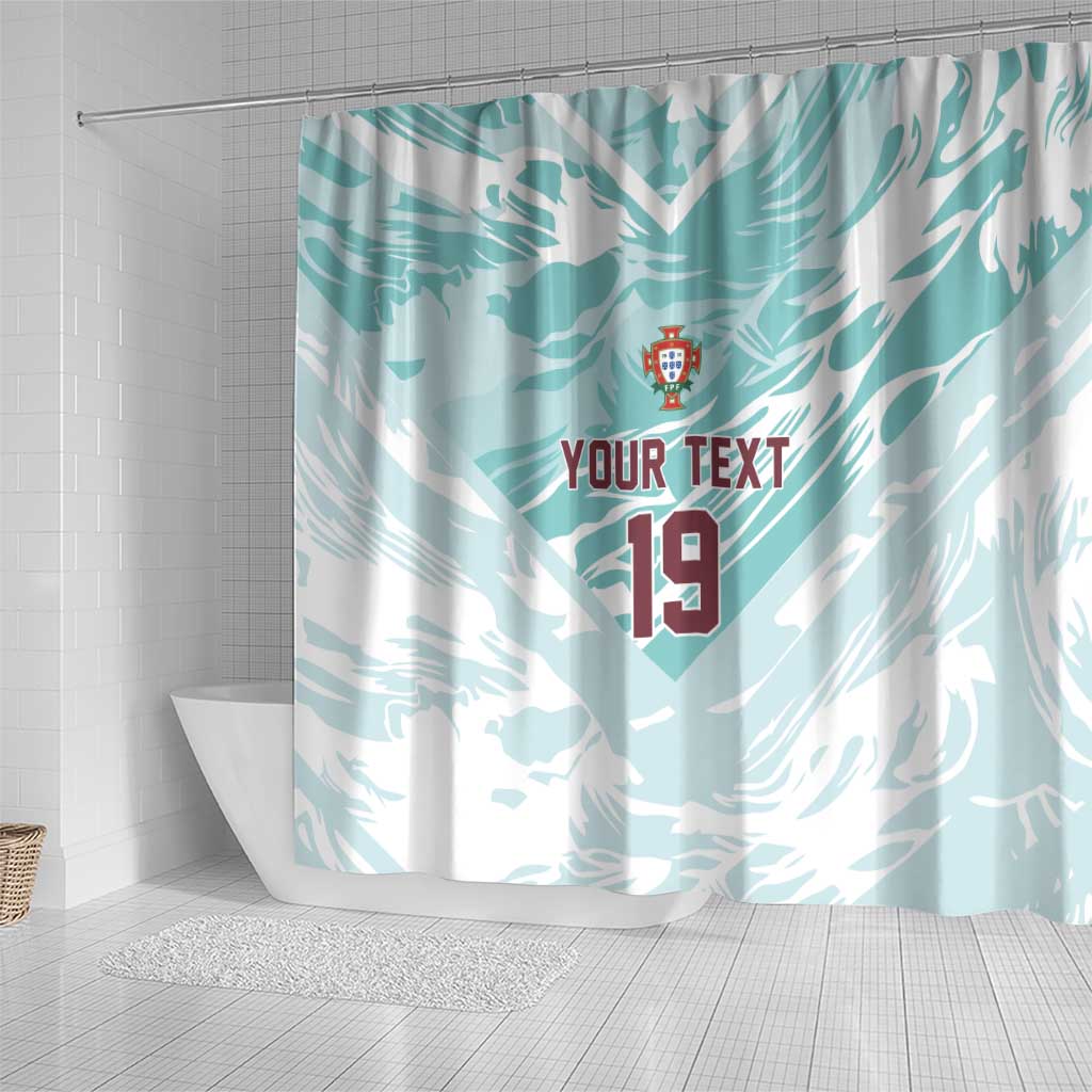 Custom World Football 2026 Portugal Shower Curtain Luso Spirit Football Force