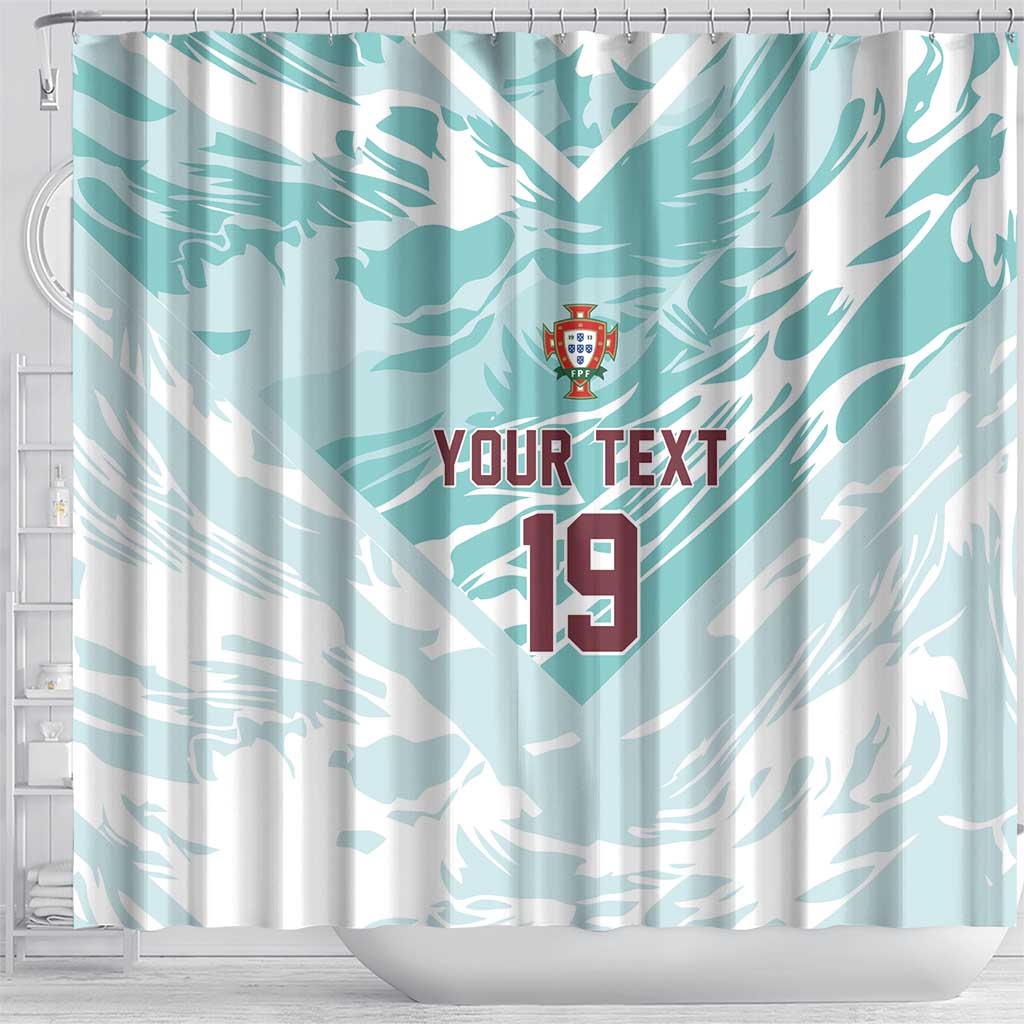 Custom World Football 2026 Portugal Shower Curtain Luso Spirit Football Force