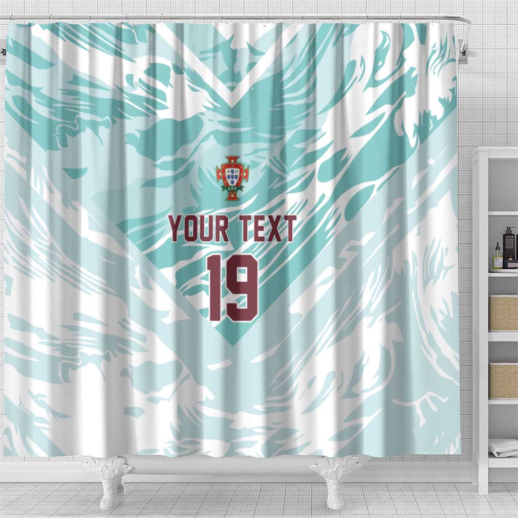 Custom World Football 2026 Portugal Shower Curtain Luso Spirit Football Force