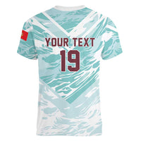 Custom World Football 2026 Portugal Women V-Neck T-Shirt Luso Spirit Football Force