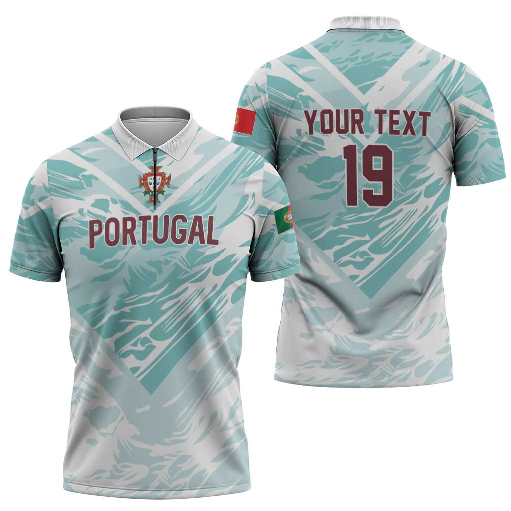 Custom World Football 2026 Portugal Zipper Polo Shirt Luso Spirit Football Force