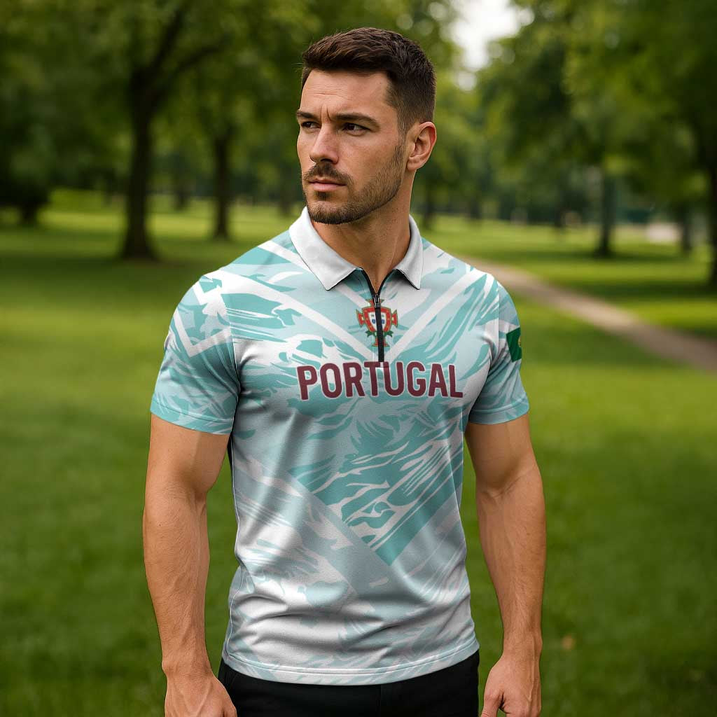 Custom World Football 2026 Portugal Zipper Polo Shirt Luso Spirit Football Force