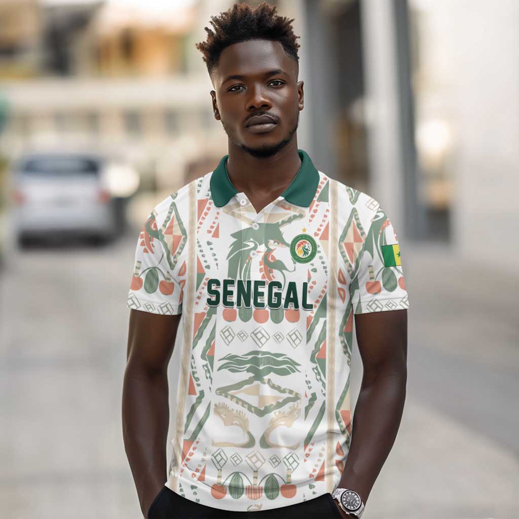 Custom World Football 2026 Senegal Polo Shirt Lions of Teranga Spirit