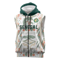 Custom World Football 2026 Senegal Sleeveless Zip Hoodie Lions of Teranga Spirit