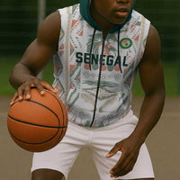 Custom World Football 2026 Senegal Sleeveless Zip Hoodie Lions of Teranga Spirit