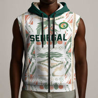 Custom World Football 2026 Senegal Sleeveless Zip Hoodie Lions of Teranga Spirit