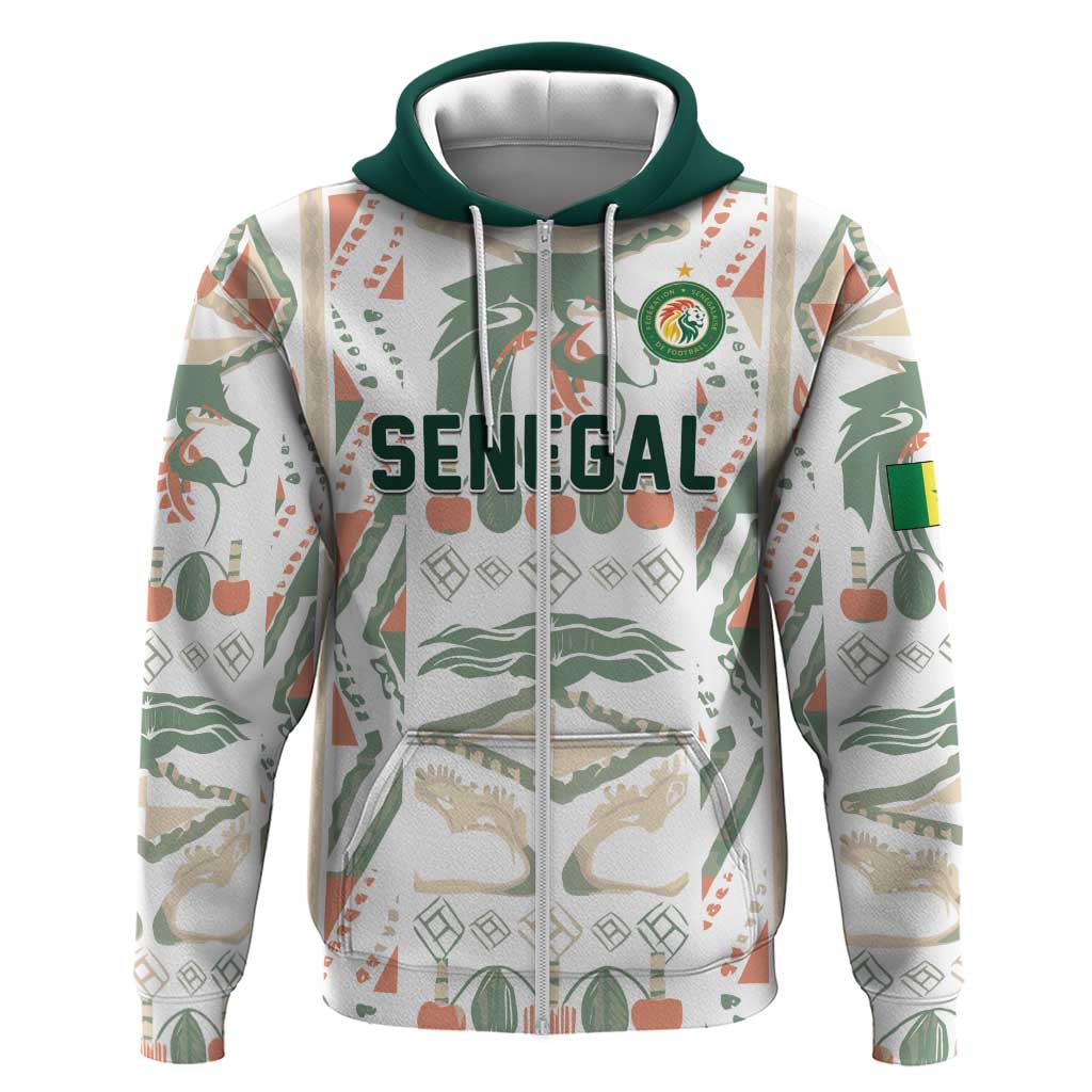 Custom World Football 2026 Senegal Zip Hoodie Lions of Teranga Spirit