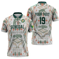 Custom World Football 2026 Senegal Zipper Polo Shirt Lions of Teranga Spirit
