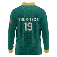 Custom World Football 2026 Senegal Long Sleeve Polo Shirt Pride of the African Lions