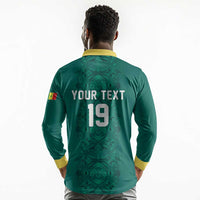 Custom World Football 2026 Senegal Long Sleeve Polo Shirt Pride of the African Lions