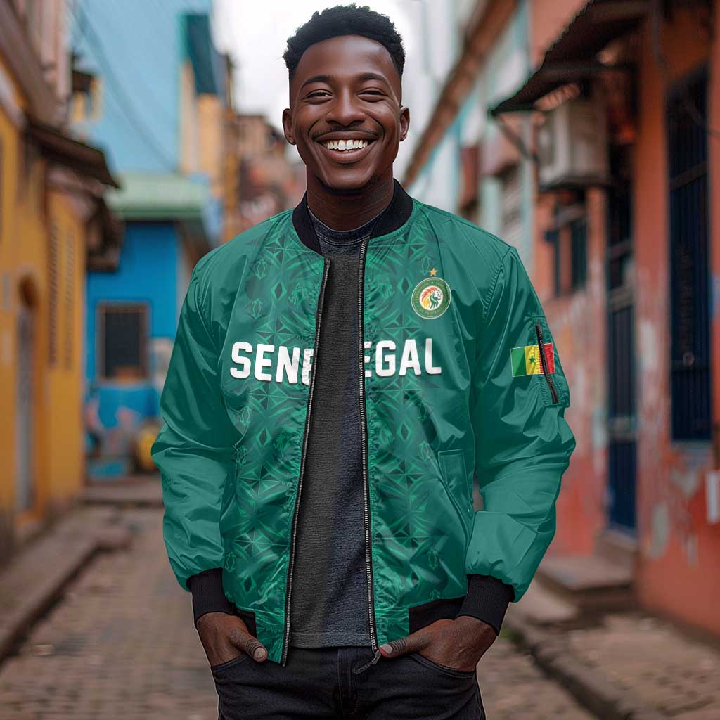 Custom World Football 2026 Senegal Sleeve Zip Bomber Jacket Pride of the African Lions