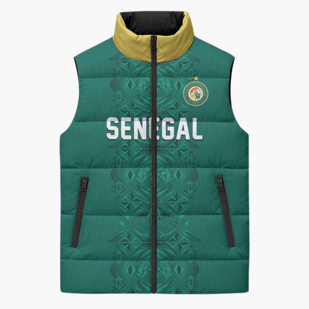 Custom World Football 2026 Senegal Sleeveless Puffer Jacket Pride of the African Lions