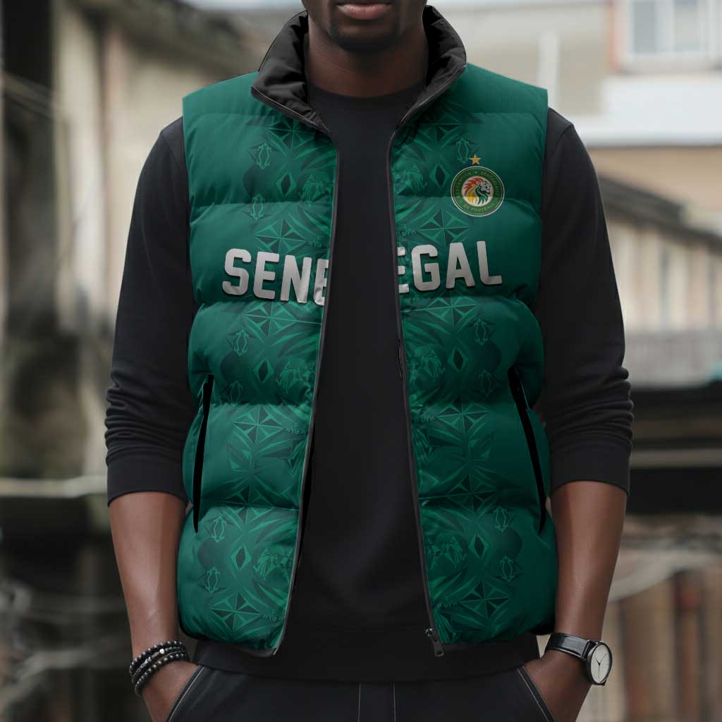 Custom World Football 2026 Senegal Sleeveless Puffer Jacket Pride of the African Lions