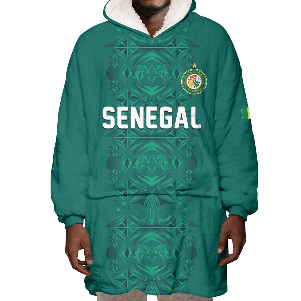 Custom World Football 2026 Senegal Wearable Blanket Hoodie Pride of the African Lions