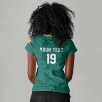 Custom World Football 2026 Senegal Women V-Neck T-Shirt Pride of the African Lions
