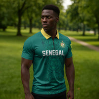 Custom World Football 2026 Senegal Zipper Polo Shirt Pride of the African Lions