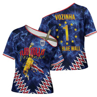 Cabo Verde Goalkeeper Vozinha Cross Shoulder Shirt The Blue Wall Legend Glory