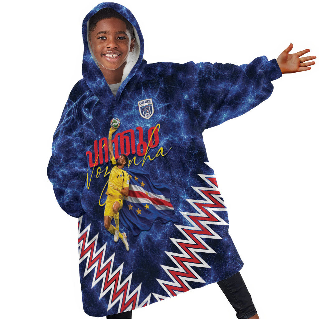 Cabo Verde Goalkeeper Vozinha Kid Wearable Blanket Hoodie The Blue Wall Legend Glory