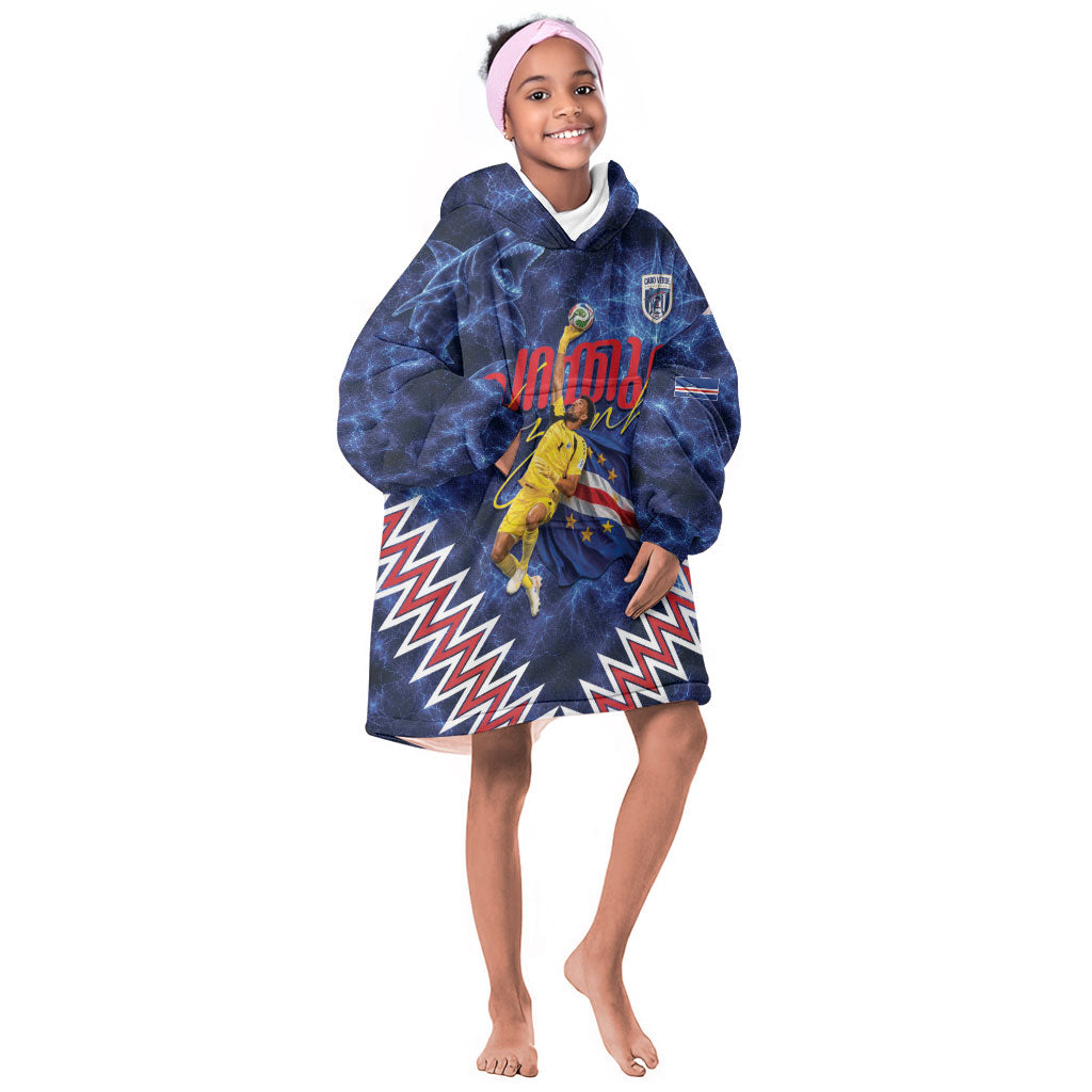 Cabo Verde Goalkeeper Vozinha Kid Wearable Blanket Hoodie The Blue Wall Legend Glory