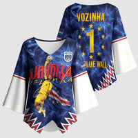 Cabo Verde Goalkeeper Vozinha Kimono Sleeve Blouse The Blue Wall Legend Glory