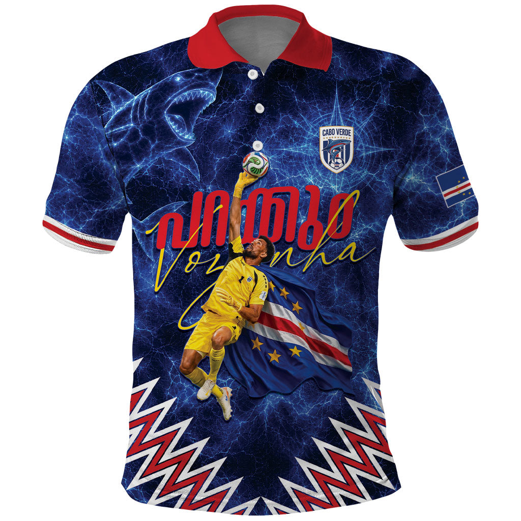 Cabo Verde Goalkeeper Vozinha Polo Shirt The Blue Wall Legend Glory