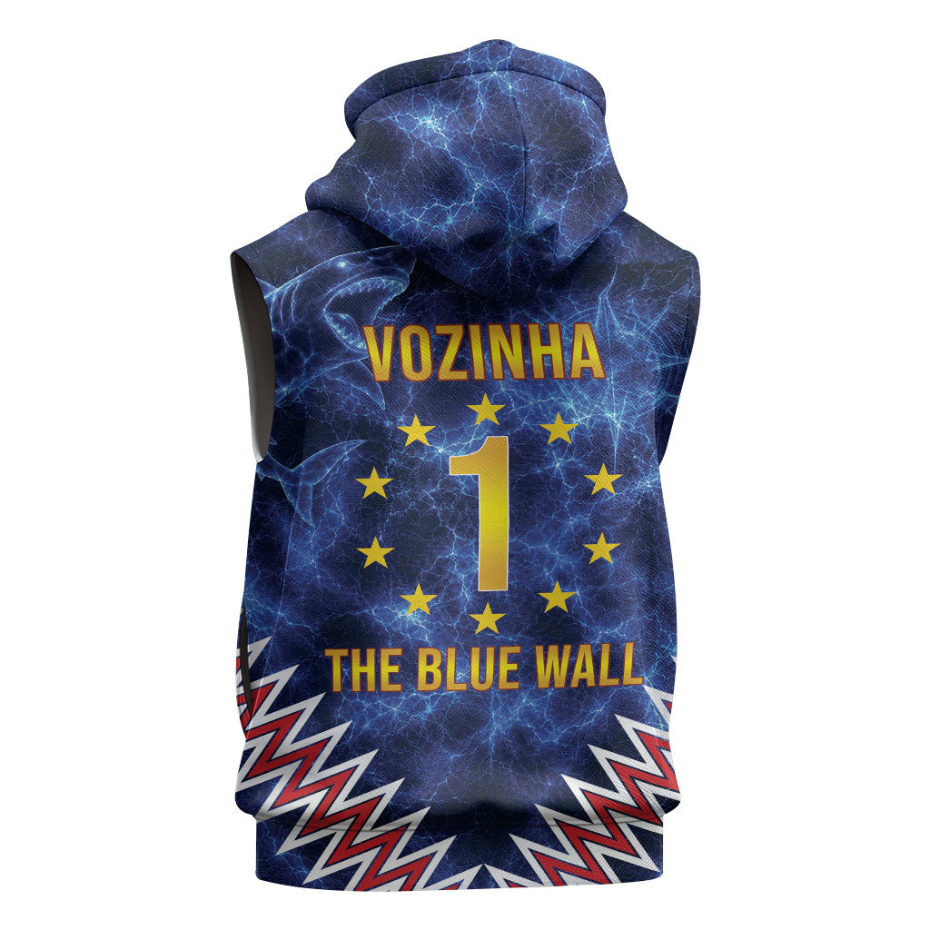 Cabo Verde Goalkeeper Vozinha Sleeveless Hoodie The Blue Wall Legend Glory