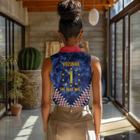 Cabo Verde Goalkeeper Vozinha Women Sleeveless Polo Shirt The Blue Wall Legend Glory
