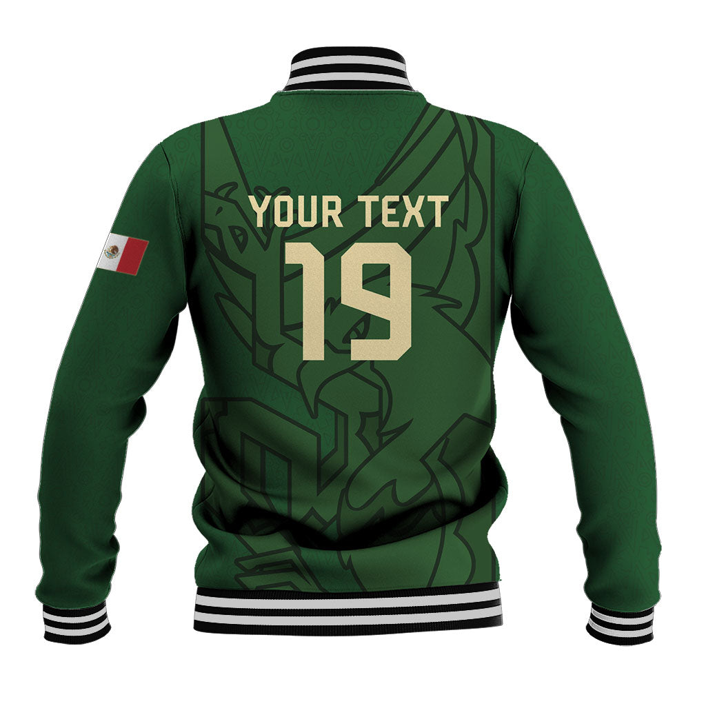 Mis Raices Mexico Football Custom Baseball Jacket Aztec Calendar Line Art