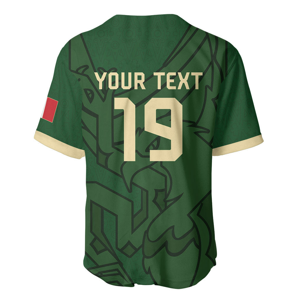 Mis Raices Mexico Football Custom Baseball Jersey Aztec Calendar Line Art