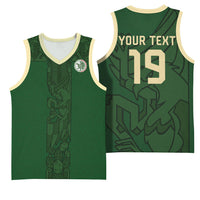Mis Raices Mexico Football Custom Basketball Jersey Aztec Calendar Line Art