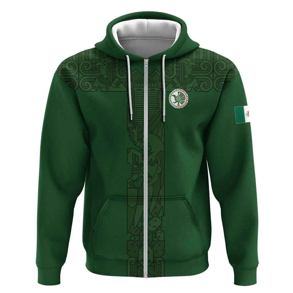 Mis Raices Mexico Football Custom Hoodie Aztec Calendar Line Art
