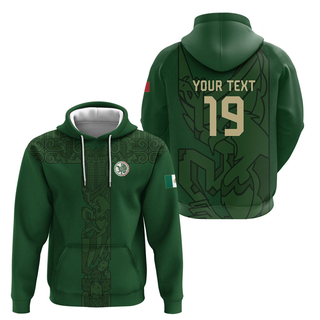 Mis Raices Mexico Football Custom Hoodie Aztec Calendar Line Art