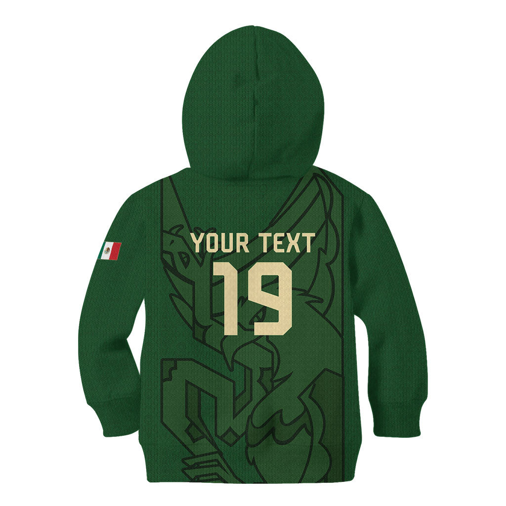 Mis Raices Mexico Football Custom Kid Hoodie Aztec Calendar Line Art