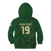 Mis Raices Mexico Football Custom Kid Hoodie Aztec Calendar Line Art
